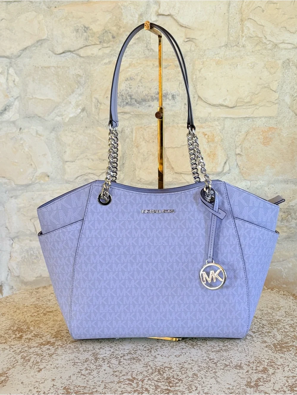 Michael Kors Lavender MK Logo Tote with Matching Wallet